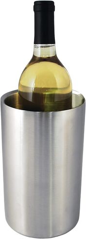 مبرد نبيذ True Cellar، مبرد زجاجات من الفولاذ المقاوم للصدأ بجدار مزدوج، لا حاجة للثلج، يناسب الزجاجات القياسية، فضي، مجموعة من 1 in Saudi Arabia