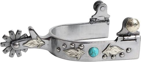 Professional S Choice Ladies Silver Feather and Turquoise Dot Spur in Saudi Arabia