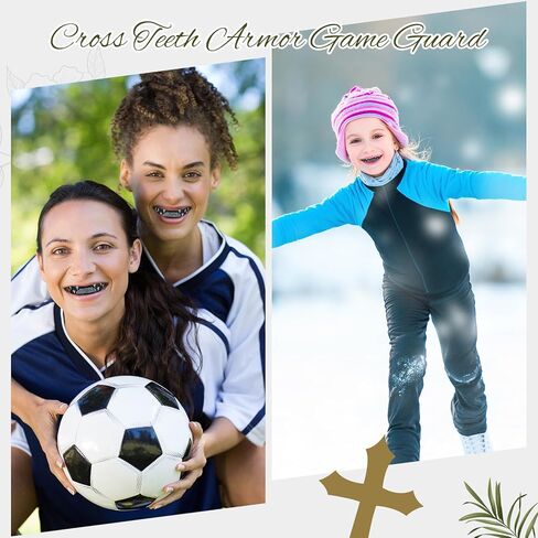Yaomiao 5 Pcs Cross Mouth Guards Christian Teeth Armor Sport Game Guard & Case Religious Mouth Guard Football Basketball Baseball Wrestling Lacrosse Rugby Boxing Taekwondo(Cross) in Saudi Arabia