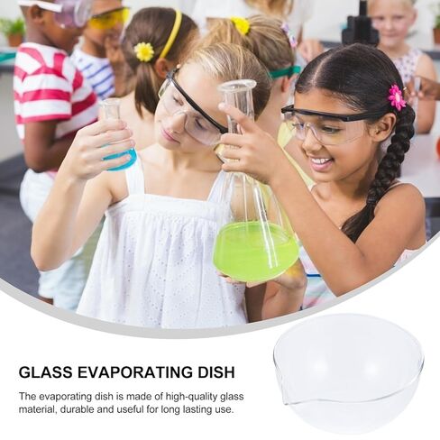 طبق تبخير زجاجي مسطح القاع مقاس 120 مم مع صنبور حاوية تبخير مختبرية أدوات زجاجية علمية مناسبة للتسخين وخلط السوائل في التجارب المعملية in Kuwait
