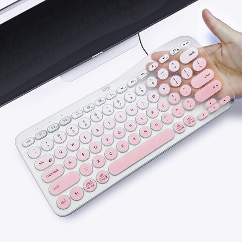 Premium Ultra Thin Silicone Keyboard Protector,Compatible with Logitech K380 Ergonomic Wireless Keyboards,US Layout,Black in Kuwait