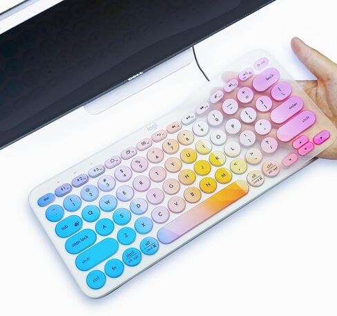 Premium Ultra Thin Silicone Keyboard Protector,Compatible with Logitech K380 Ergonomic Wireless Keyboards,US Layout,Black in Kuwait