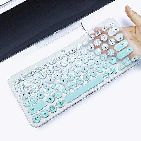 Premium Ultra Thin Silicone Keyboard Protector,Compatible with Logitech K380 Ergonomic Wireless Keyboards,US Layout,Black in Kuwait