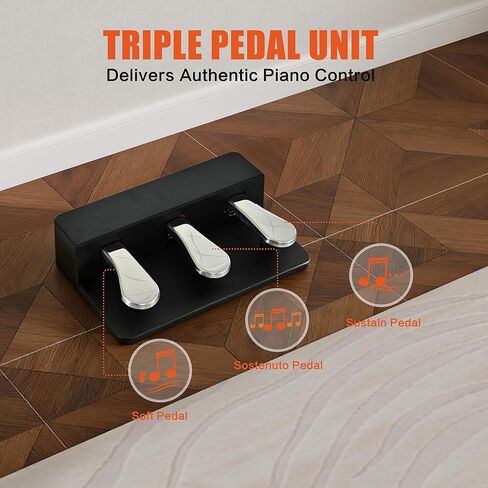 بيانو رقمي 88 مفتاحًا مرجحًا، 88 مفتاحًا لوحة مفاتيح بيانو كاملة الحجم مع مقعد بيانو، وحدة احترافية ذات 3 دواسات، حامل قابل للتعديل، بيانو كهربائي للمبتدئين واللاعبين المتوسطين (أسود) in Kuwait