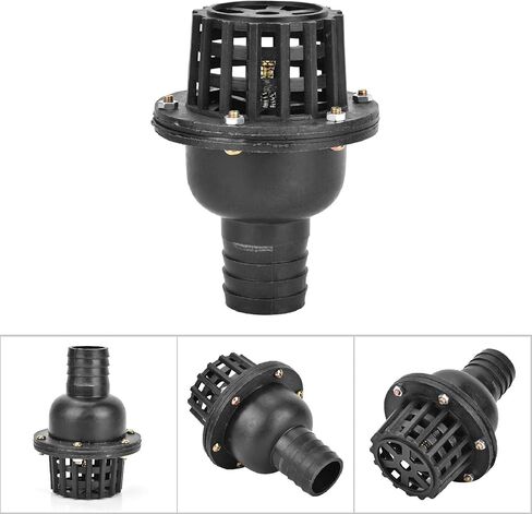 1.5 Inch PVC Foot Valve Black Check Valve for Low Pressure Fluid Systems and Pumps in Saudi Arabia