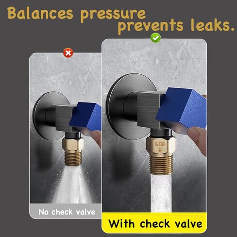 قطعتان من صمام فحص النحاس في اتجاه واحد، مانع التدفق الخلفي 1/2 بوصة من أنثى إلى ذكر، محولات حلمة تركيب تمديد الأنابيب لصنبور الحوض، والسباكة، وسخان المياه، ودش ووصلة الأنابيب in Kuwait