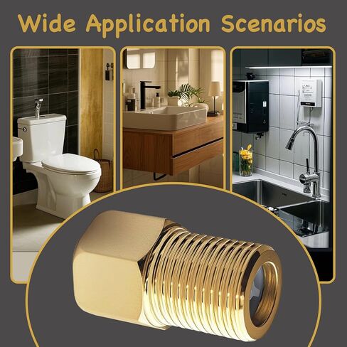 قطعتان من صمام فحص النحاس في اتجاه واحد، مانع التدفق الخلفي 1/2 بوصة من أنثى إلى ذكر، محولات حلمة تركيب تمديد الأنابيب لصنبور الحوض، والسباكة، وسخان المياه، ودش ووصلة الأنابيب in Kuwait