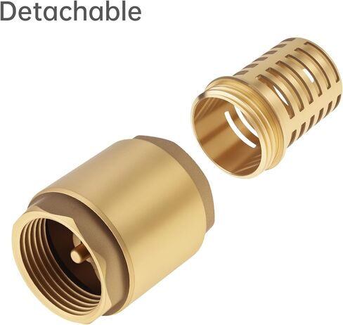 1 Inch Brass Foot Valve with Filter, Non Return Spring Vertical Check Valves Bottom Valve for Water Pump, Prevent Backflow, Irrigation, Industrial DN25 in Kuwait
