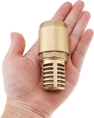 1 Inch Brass Foot Valve with Filter, Non Return Spring Vertical Check Valves Bottom Valve for Water Pump, Prevent Backflow, Irrigation, Industrial DN25 in Kuwait