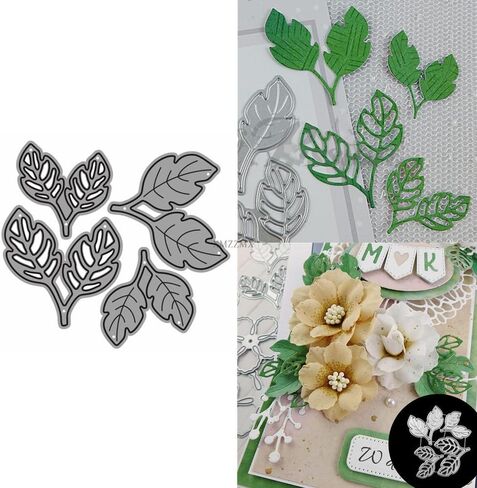 Two Leaves Metal Cutting Dies for Card Making, Paper Embossing Die Cuts Kit Templates Supplies, Photo Frame Album DIY Scrapbooking Stencils Sets in Saudi Arabia