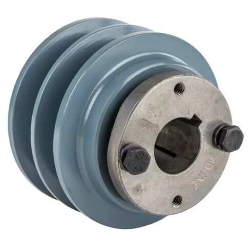 2BK32H/H-1 Air Compressors Cast Iron 3.35" Dual Groove Pulley Belt B Section 5L - for Masterdrive Compressors Parts Replacement - Dual B Section Pulley/Cast Iron Pulley - Gray w/ 1" Sheave Bushing in Saudi Arabia