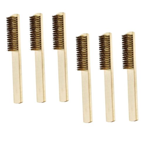 6pcs Wooden Handle Wire Brush for Polishing and Rust Removal Steel Bristles for Cleaning Parts Machinery and Paint Stains in Saudi Arabia