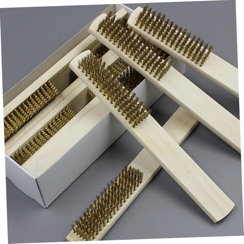 6pcs Wooden Handle Wire Brush for Polishing and Rust Removal Steel Bristles for Cleaning Parts Machinery and Paint Stains in Saudi Arabia