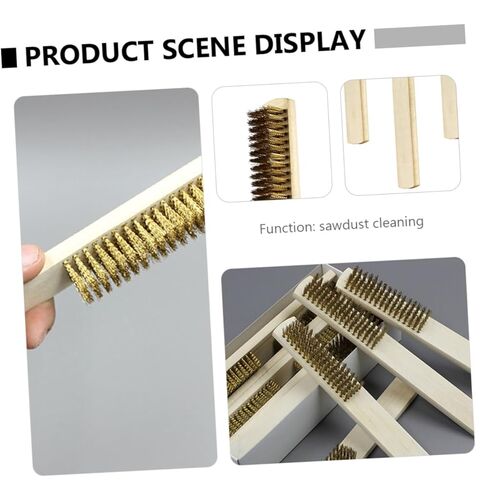 6pcs Wooden Handle Wire Brush for Polishing and Rust Removal Steel Bristles for Cleaning Parts Machinery and Paint Stains in Saudi Arabia