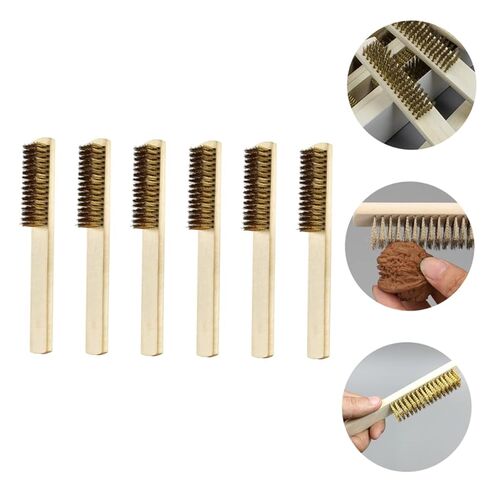 6pcs Wooden Handle Wire Brush for Polishing and Rust Removal Steel Bristles for Cleaning Parts Machinery and Paint Stains in Saudi Arabia