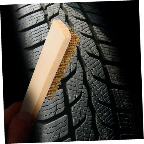 4 قطعة فرشاة ملف مقبض خشبي سلك تنظيف فرشاة الملحقات أداة اليد مادة قوية سطح أملس in Kuwait