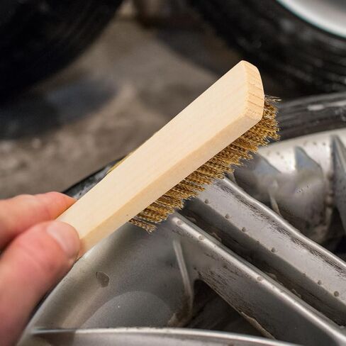 4pcs Copper Wire Brush Rust Cleaning Wire Brush for Drill Wooden Handle for File and Rasp Cleaning in Saudi Arabia