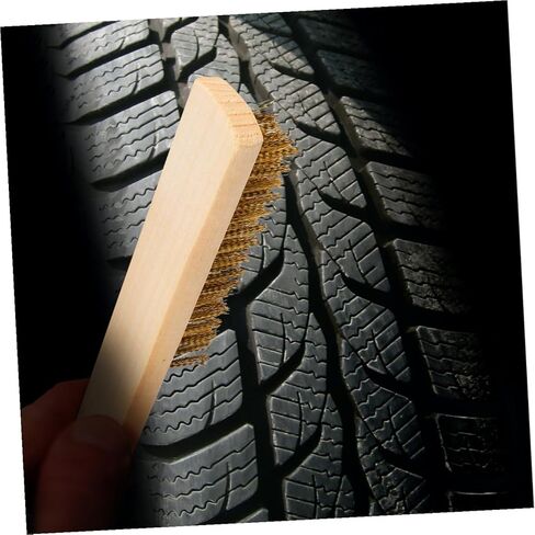 4pcs Copper Wire Brush Rust Cleaning Wire Brush for Drill Wooden Handle for File and Rasp Cleaning in Saudi Arabia