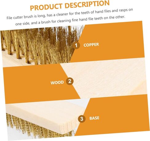 Holibanna 4pcs Pure Copper Wire Brush Rust Removal Cleaning Hand Tool Brush Wooden Handle for File Cleaning in Saudi Arabia