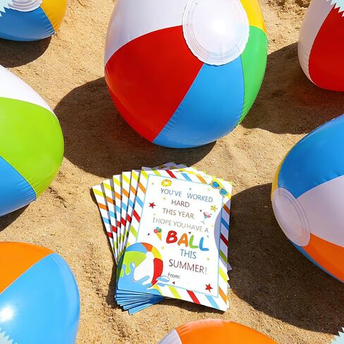 48 PCS End of Year Gifts for Students Summer Beach Balls Bulk Hawaiian Luau Party Decorations with 24 Pcs Gift Cards End of Year Student Gifts from Teacher in Saudi Arabia