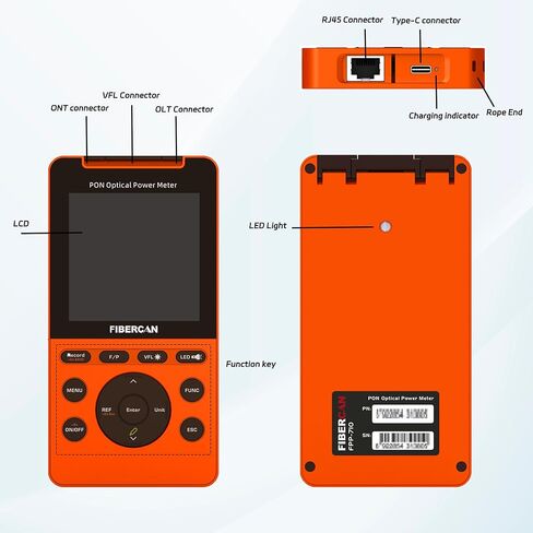 جهاز قياس الطاقة الضوئية PON، 1310/1490/1550 نانومتر، جهاز كشف شبكة PON فائق النحافة، جهاز اختبار الألياف عبر الإنترنت ONU OLT SC/APC مع جهاز تحكم عن بعد RJ45 in Kuwait