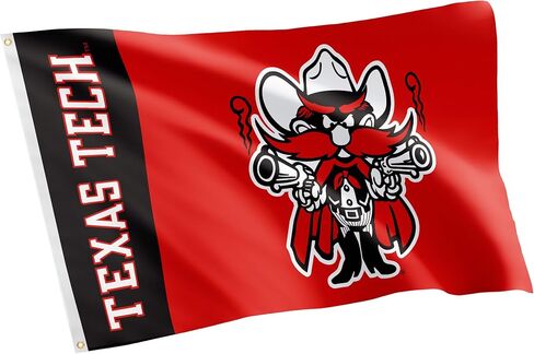 علم TTU لجامعة Desert Cactus Texas Tech - لافتة رايدرز مقاس 3 × 5 أقدام، قماش متين للاستخدام الداخلي/الخارجي، تصميم بوليستر 100% (اسم الفريق) in Saudi Arabia