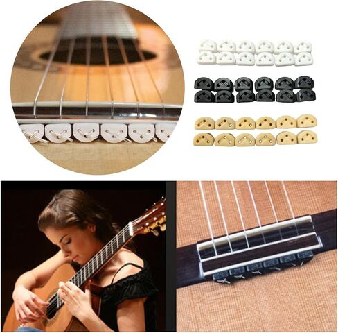 12Pcs Guitar String Ties Bridge Beads For Acoustic Guitar & Nylon String Guitar Classical Guitar Rollers String Trees Guitar String Retainer String Guide in Saudi Arabia