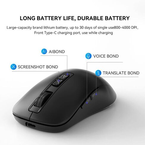 يعد M4 Wireless Smart Ai Mouse لأجهزة الكمبيوتر المحمولة للكمبيوتر الشخصي ، ومدخلات صوت ملمس واحد ، ومساعد منظمة العفو الدولية ، وتسجيل الاجتماع ، وترجمة لقطة الشاشة ، والتوافق متعدد اللغات ، جهاز مكتب عالي الأداء. in Saudi Arabia