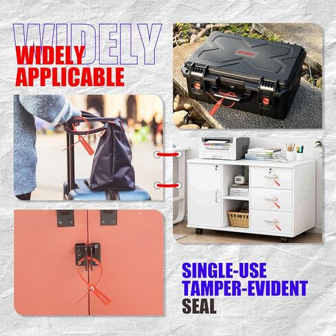 100 Plastic Tamper Seals Numbered Safety Disposable Locks Plastic Tags for Labeling Logistics Transport Package Shipping Red in Saudi Arabia