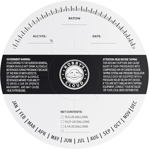 Keg Collars for Breweries to Track Beer Production - Keep Track of The Contents in Each keg with These Generic Write in Collars by Robby’s Cloud (100 Pack) in Kuwait
