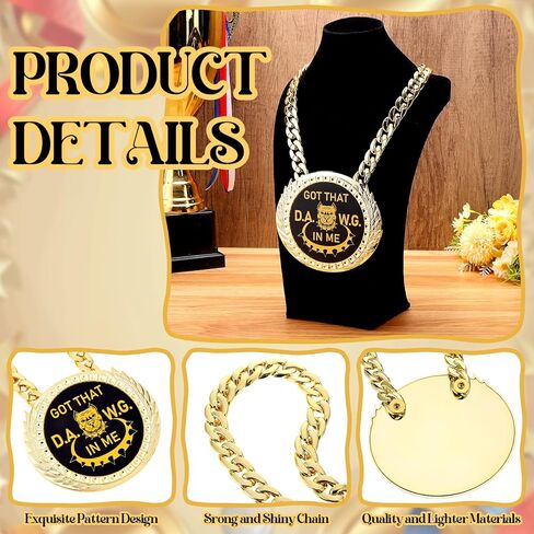 1PCS Got That Dawg in Me Turnover Chain Medal Goat Trophy Necklace Champion Chain for Football MVP 6 Inch Big Gold Awards Fantasy Basketball Soccer Sports Competitions Athlete Prize Gifts in Kuwait