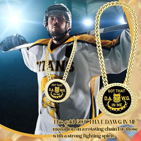 1PCS Got That Dawg in Me Turnover Chain Medal Goat Trophy Necklace Champion Chain for Football MVP 6 Inch Big Gold Awards Fantasy Basketball Soccer Sports Competitions Athlete Prize Gifts in Kuwait