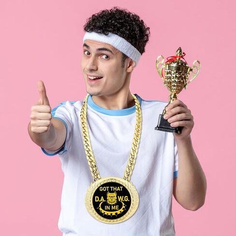 1PCS Got That Dawg in Me Turnover Chain Medal Goat Trophy Necklace Champion Chain for Football MVP 6 Inch Big Gold Awards Fantasy Basketball Soccer Sports Competitions Athlete Prize Gifts in Kuwait