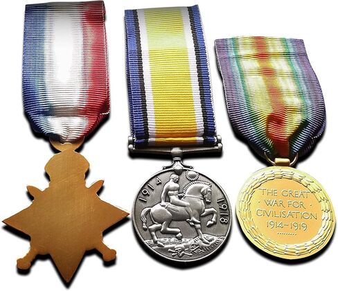 Goldbrothers13 WW1 ميداليات الثلاثي 1914-15 نجمة وحرب وميدالية النصر نسخة جديدة in Kuwait