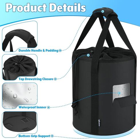 Ice Hockey Puck Bag Carry Bag, Portable Equipment Accessories Carrier Organizer for Hockey Training Practice & Storage in Ice Rink, Waterproof Inner with Easy Access Holds 60-70 pcs Pucks in Kuwait