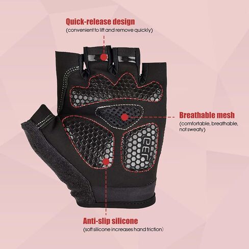 Workout Gloves for Men and Women, Gym Exercise Gloves for Weight Lifting, Cycling, Gym, Training, Breathable, Black in Saudi Arabia