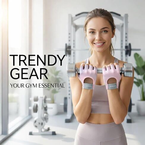 Half Finger Workout Gloves, Breathable Anti-Slip Training Gloves with Palm Pad, Gym Weightlifting Gloves for Fitness, Cycling, Pull Ups, Unisex in Saudi Arabia