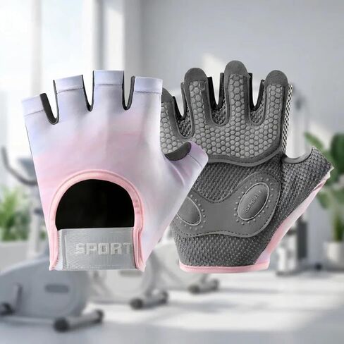 Half Finger Workout Gloves, Breathable Anti-Slip Training Gloves with Palm Pad, Gym Weightlifting Gloves for Fitness, Cycling, Pull Ups, Unisex in Saudi Arabia