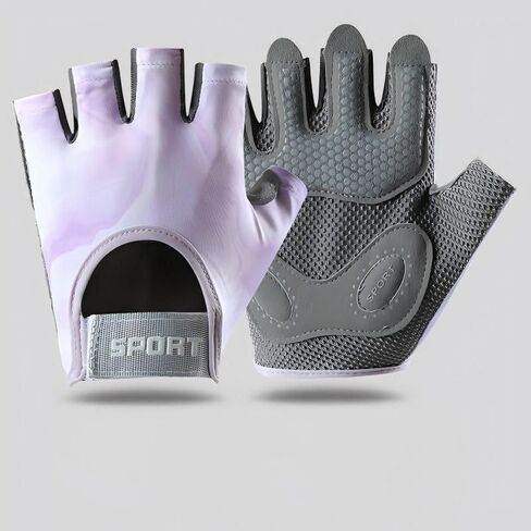 Half Finger Workout Gloves, Breathable Anti-Slip Training Gloves with Palm Pad, Gym Weightlifting Gloves for Fitness, Cycling, Pull Ups, Unisex in Saudi Arabia
