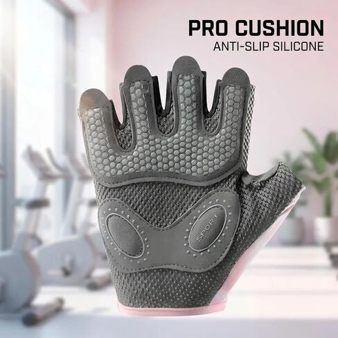 Half Finger Workout Gloves, Breathable Anti-Slip Training Gloves with Palm Pad, Gym Weightlifting Gloves for Fitness, Cycling, Pull Ups, Unisex in Saudi Arabia