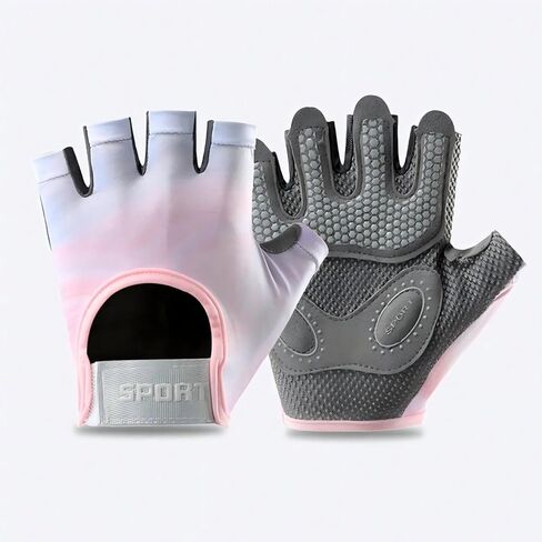 Half Finger Workout Gloves, Breathable Anti-Slip Training Gloves with Palm Pad, Gym Weightlifting Gloves for Fitness, Cycling, Pull Ups, Unisex in Saudi Arabia