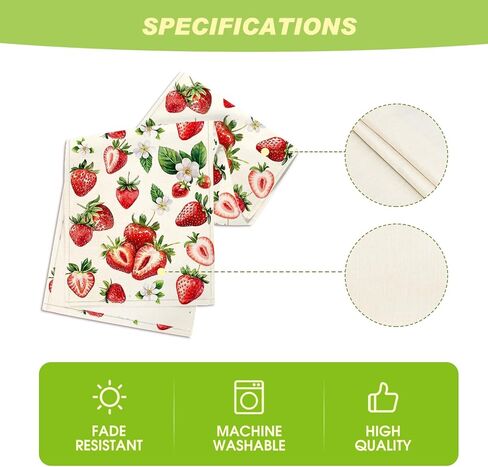 Artoid Mode Strawberry Wildflowers Fruit Spring Summer Table Runner, Seasonal Kitchen Dining Table Decoration for Home Party Decor 13x72 Inch in Saudi Arabia