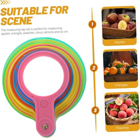 Gatuida Fruits Diameter Gauge Lap Plastic Measuring Ring Fruit Measuring Circle Tool for Farm Market in Saudi Arabia