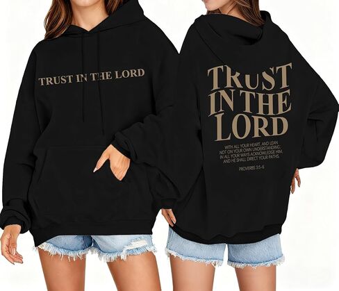 YHHR Christian Hoodie Jesus Sweatshirt for Women Trust in the Lord Saying Hoodie Christian Faith Long Sleeve Top in Saudi Arabia