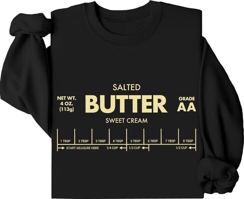 Salted Butter Sweatshirt Hoodie Butter Sweatshirt Women Baking Lovers Shirt Long Sleeve in Saudi Arabia