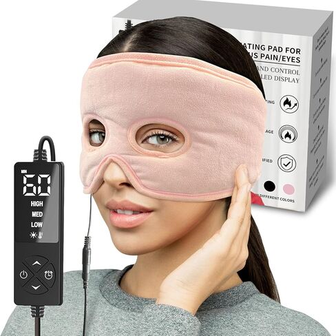 Moist Heat Sinus Pressure Relief Mask with 3 Heat Settings, Extra Large Face Heating Pad for Eyes, Sinusitis, Hormone Migraine, Tension Headache Relief in Kuwait