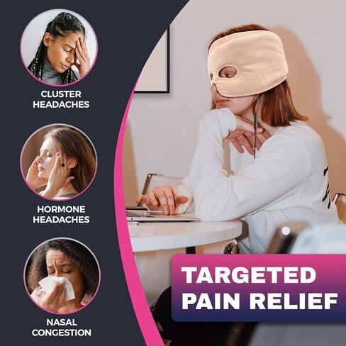 Moist Heat Sinus Pressure Relief Mask with 3 Heat Settings, Extra Large Face Heating Pad for Eyes, Sinusitis, Hormone Migraine, Tension Headache Relief in Kuwait