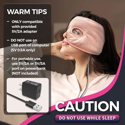 Moist Heat Sinus Pressure Relief Mask with 3 Heat Settings, Extra Large Face Heating Pad for Eyes, Sinusitis, Hormone Migraine, Tension Headache Relief in Kuwait