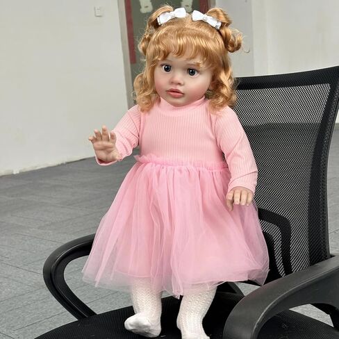 Rxdoll African African American Reborn Baby Dolls Toddler Girl 26 بوصة كبيرة الحجم من جديد توددر دمية سوداء دمى البنات الجسم واقعية واقعية الطفل التي تبدو أطفال حقيقية من السيليكون in Kuwait