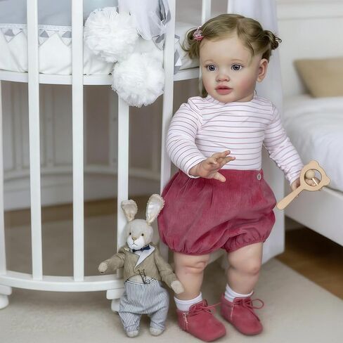 Rxdoll African African American Reborn Baby Dolls Toddler Girl 26 بوصة كبيرة الحجم من جديد توددر دمية سوداء دمى البنات الجسم واقعية واقعية الطفل التي تبدو أطفال حقيقية من السيليكون in Kuwait